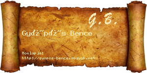 Gyöpös Bence névjegykártya